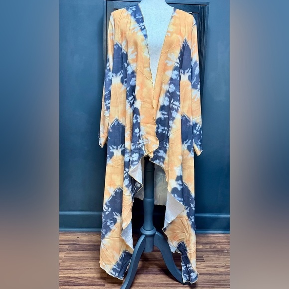 Other - Boho Tie-Dye Waterfall Kimono